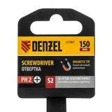 Отвертка, PH2х150 мм, S2, 3к рукоятка Denzel — фото 6