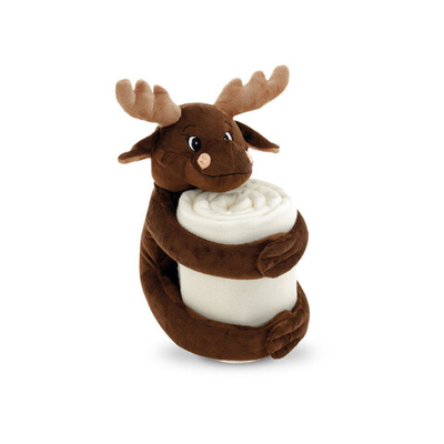 MOOSE. Полярное флисовый плед с плюшевой игрушкой (180 g/m²)