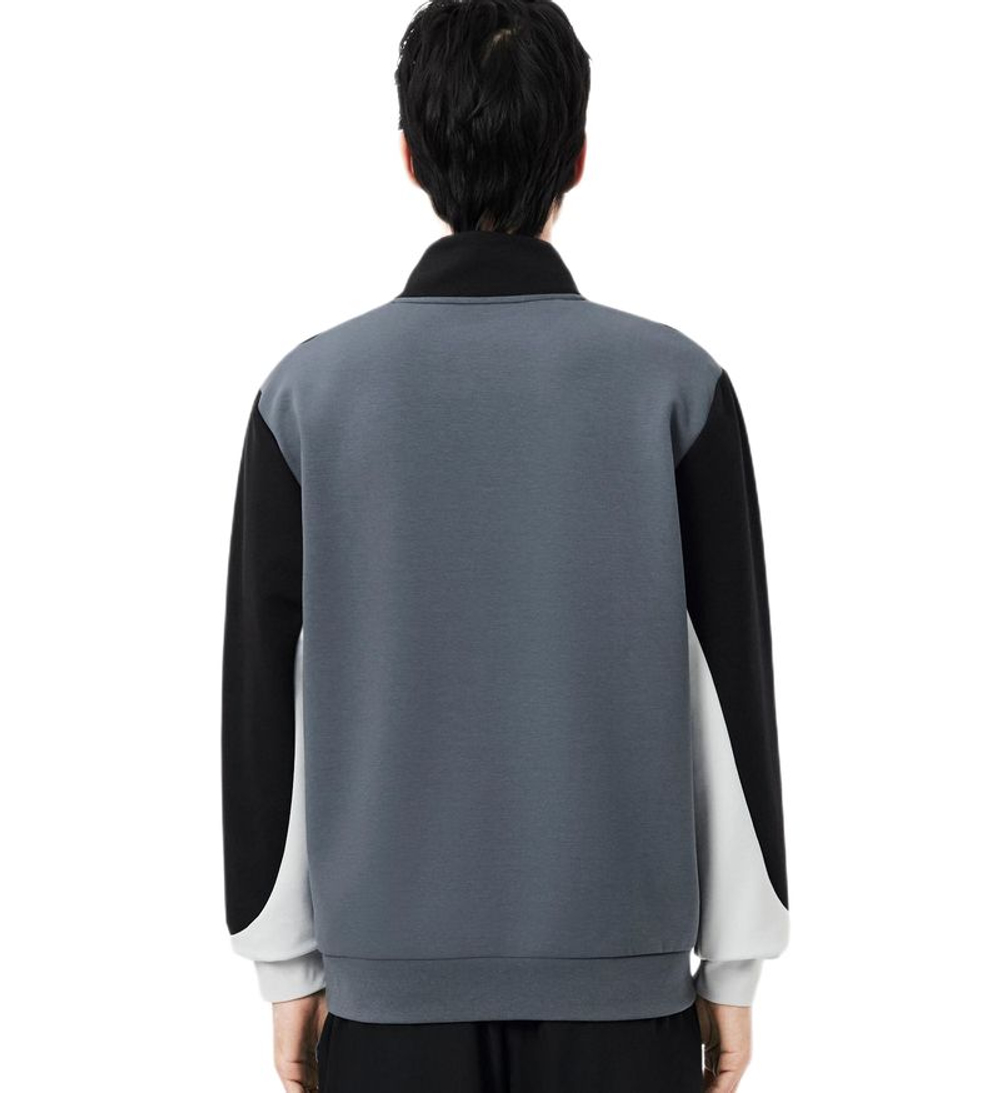 Куртка теннисная Lacoste Sport Quarter Zip Colour Block - grey/black/grey