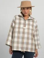 Рубашка-анорак Беата (бело-бежевая) Б16209-18М LT Collection