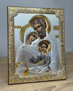 Св. Семейство, икона прямоугольная без рамки, красное дерево 175х225