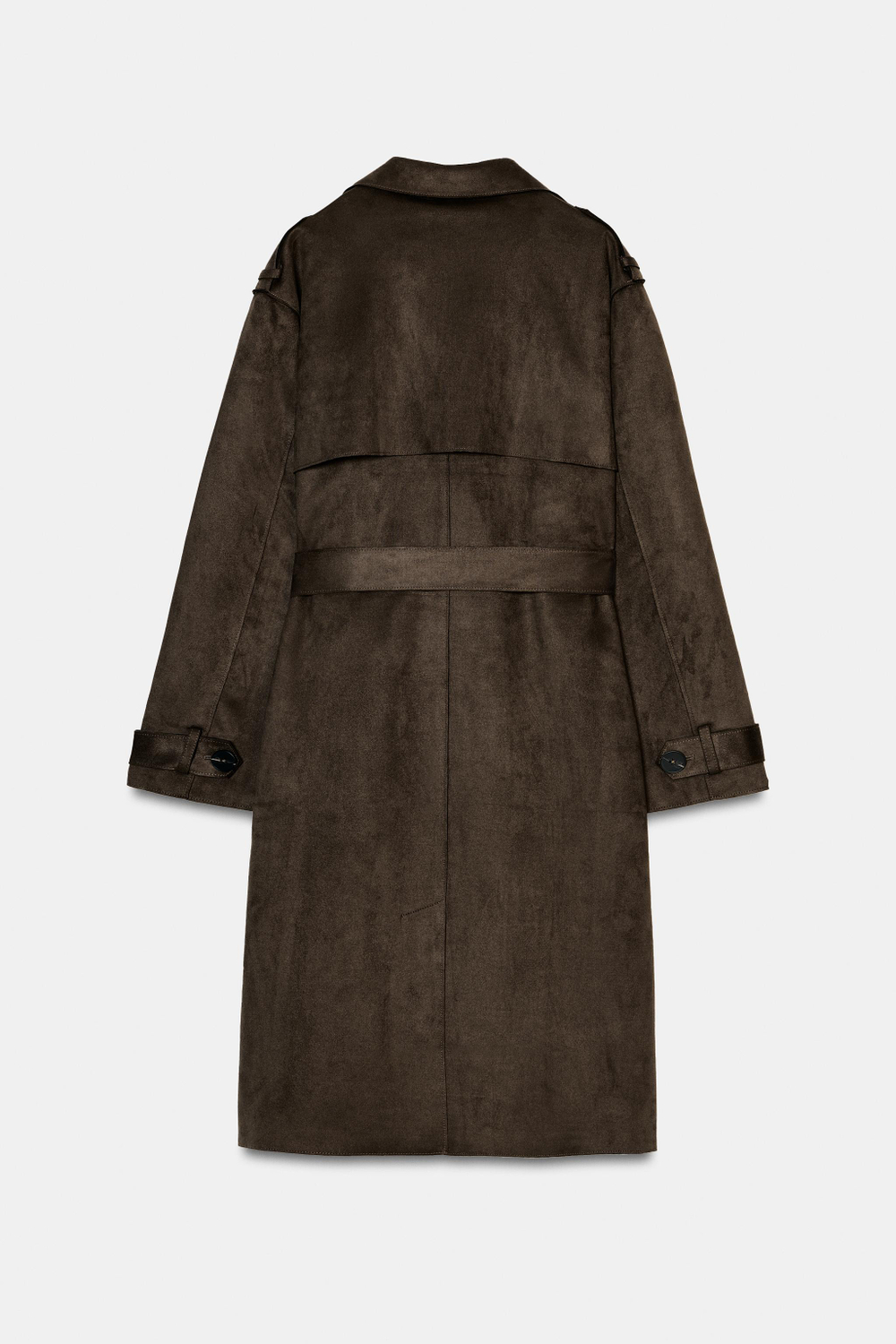 ДЛИННЫЙ ТРЕНЧ ИЗ ИСКУССТВЕННОЙ ЗАМШИ С ПОЯСОМ — ZARA