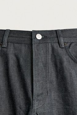 ZARA ДЖИНСЫ STRAIGHT FIT С ОТВОРОТОМ SELVEDGE, СЕРО-СИНИЙ
