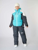 Костюм зимний женский Alaskan Vanda M белый/голубой/серый (куртка+полукомбинезон)