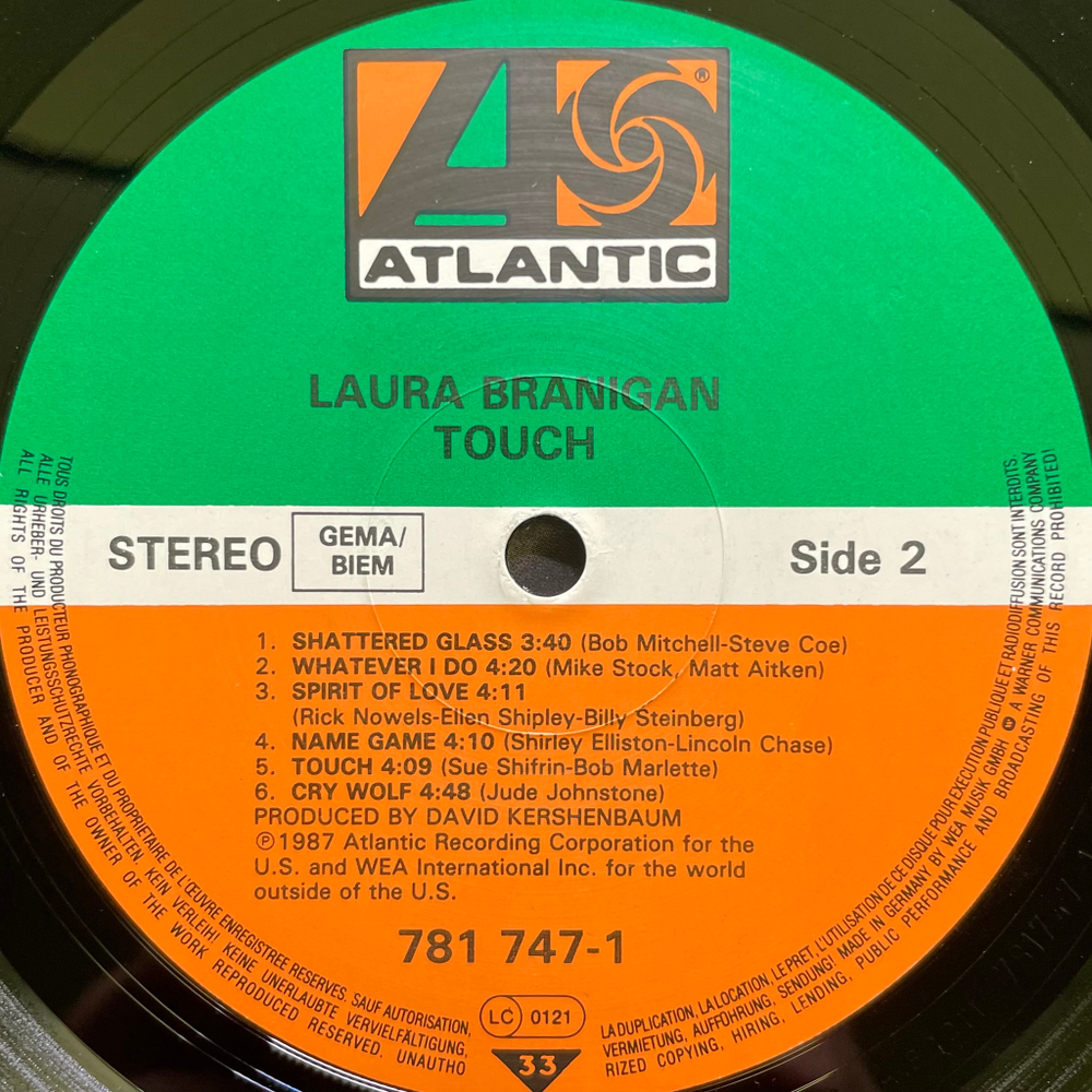 Laura Branigan ‎– Touch (Германия 1987г.)
