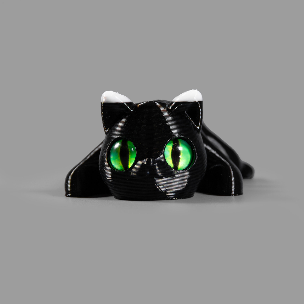 Мини котёнок пятнистые ушки, игрушка антистресс, 10 см., чёрный с белым