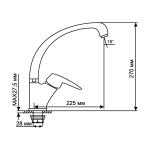 Смеситель для кухни 40k MIXLINE МЛ08-032(ML08-032) высокий излив б/отв боковая п/гайку(без подводки)