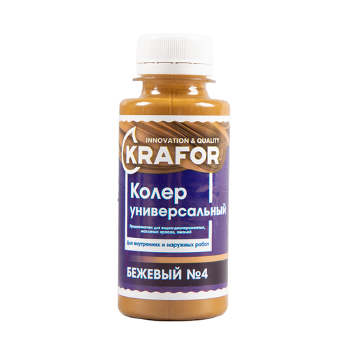 Колер универсальный Krafor №4, бежевый, 100 мл, 32152