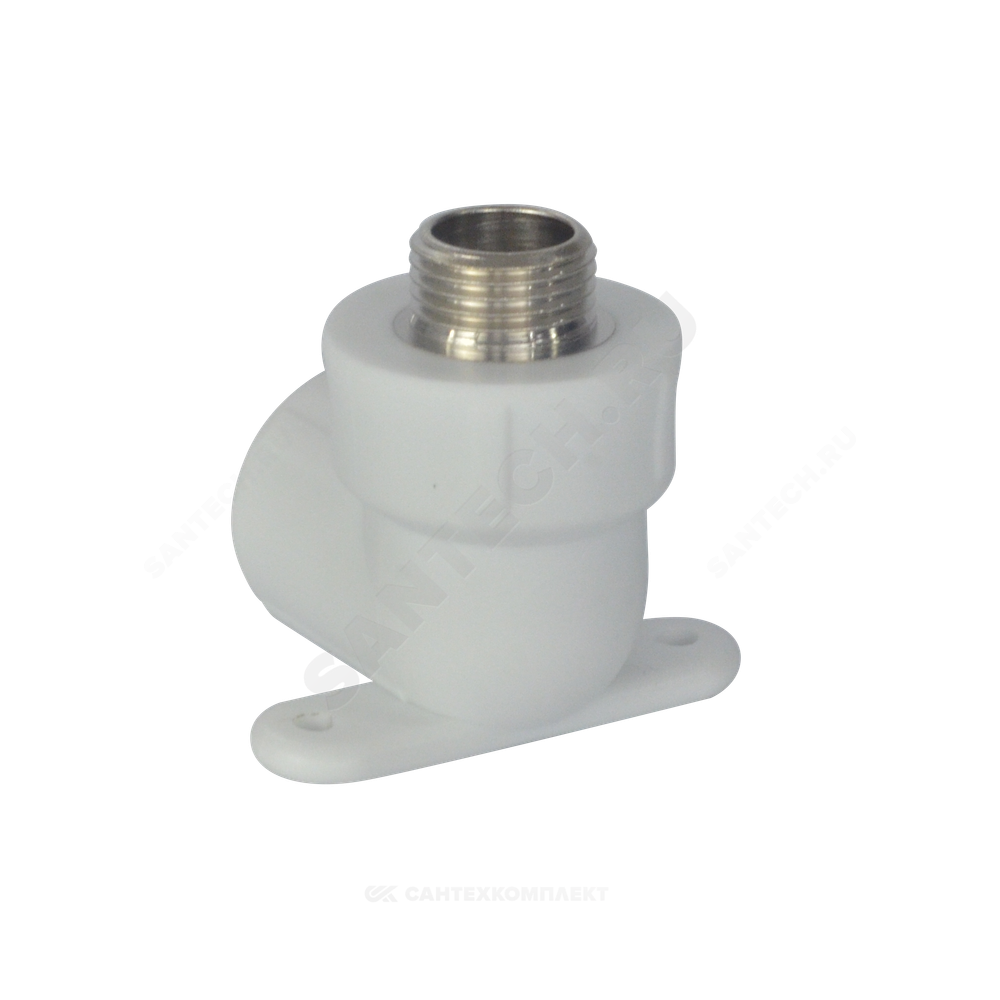 Угольник PP-R комбинированный белый Дн 20х1/2" НР с креплением PRO VALFEX 10121020-PRO