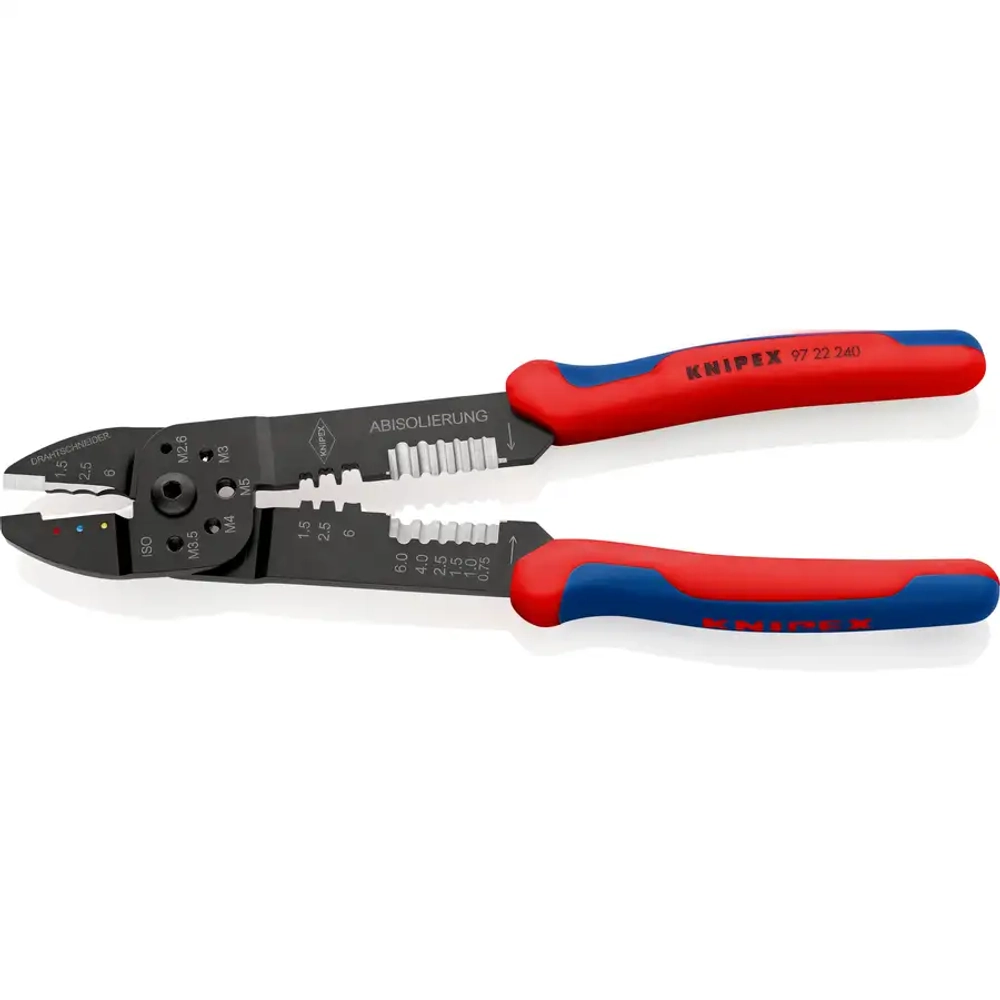 Клещи зажимные для опрессовки чёрное лакирование 240 мм Knipex 97 22 240 SB