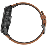 Умные часы Garmin Epix Pro (Gen 2) 51 мм Sapphire Edition титан DLC Carbon Grey с каштановым кожаным ремешком