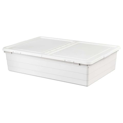 Коробка для хранения с крышкой IKEA SOCKERBIT (СОККЕРБИТ), Белый, 50x77x19 cm
