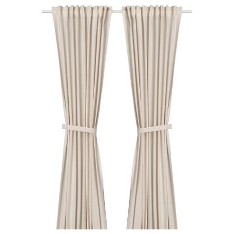 Комплект штор IKEA LENDA (ЛЕНДА), Бежевый, 140x250 см, 2 шт