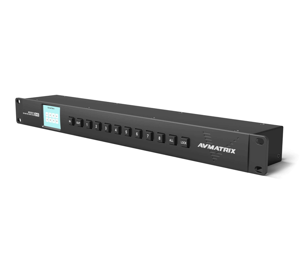 Коммутатор AvMatrix MSS0811, матричный, компактный, 3G-SDI 8x8