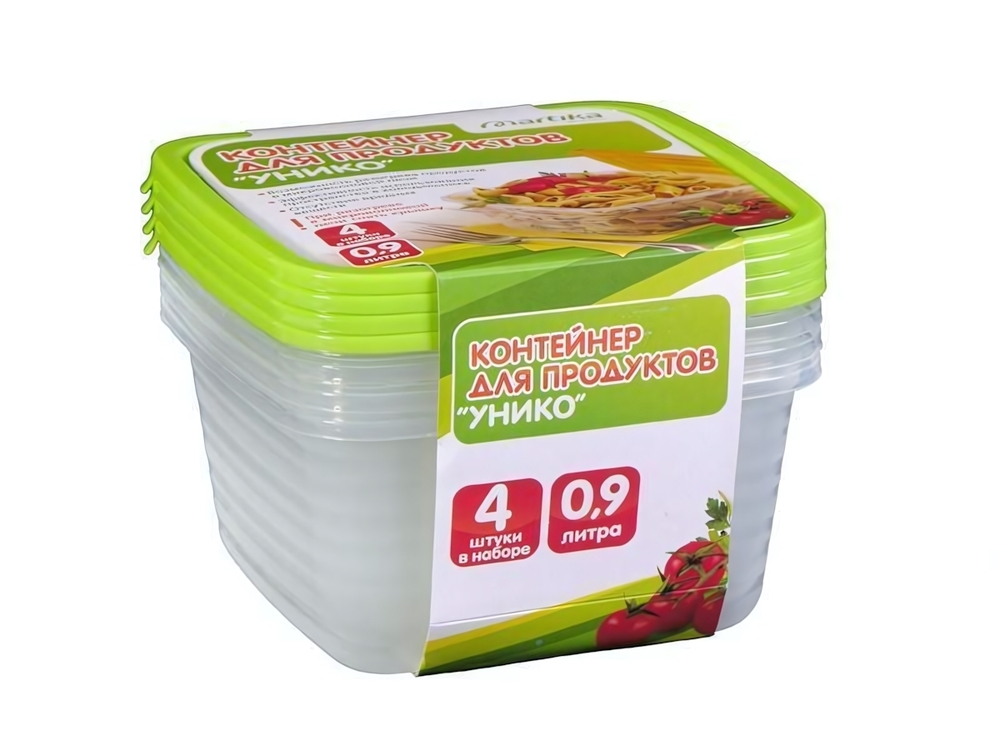 Комплект контейнеров (СВЧ) "Унико" 0,9л 4шт