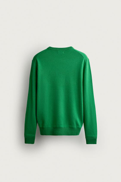 ZARA СВИТЕР СВОБОДНОГО КРОЯ ИЗ ШЕРСТИ, ЗЕЛЕНЫЙ