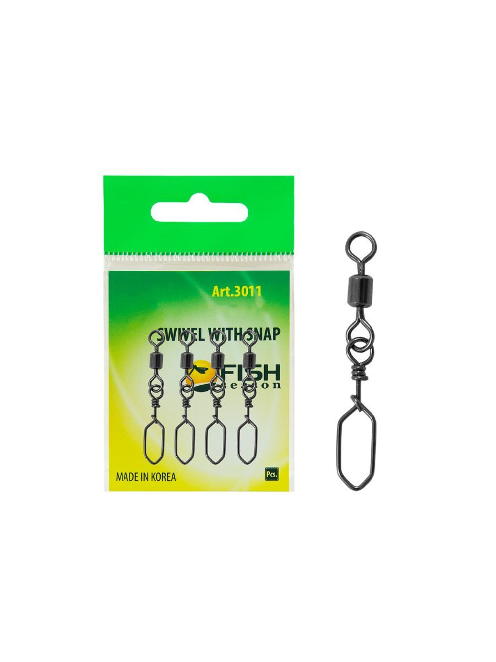 Вертлюжок рыболовный SWIVEL WITH SNAP с застежкой Square 3011 №1/0