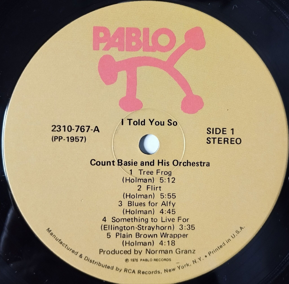 Винтажная виниловая пластинка LP Count Basie And His Orchestra I Told You So (USA 1977)