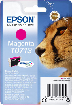 Epson T0713 струйный картридж 1 шт Подлинный Пурпурный C13T07134022
