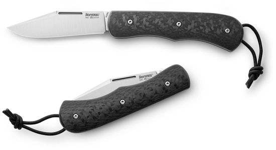 Складной нож Lion Steel "BOLUS " L/CK0212RCF c клинком из стали Böhler M390 Microclean®, рукоять титан / карбон