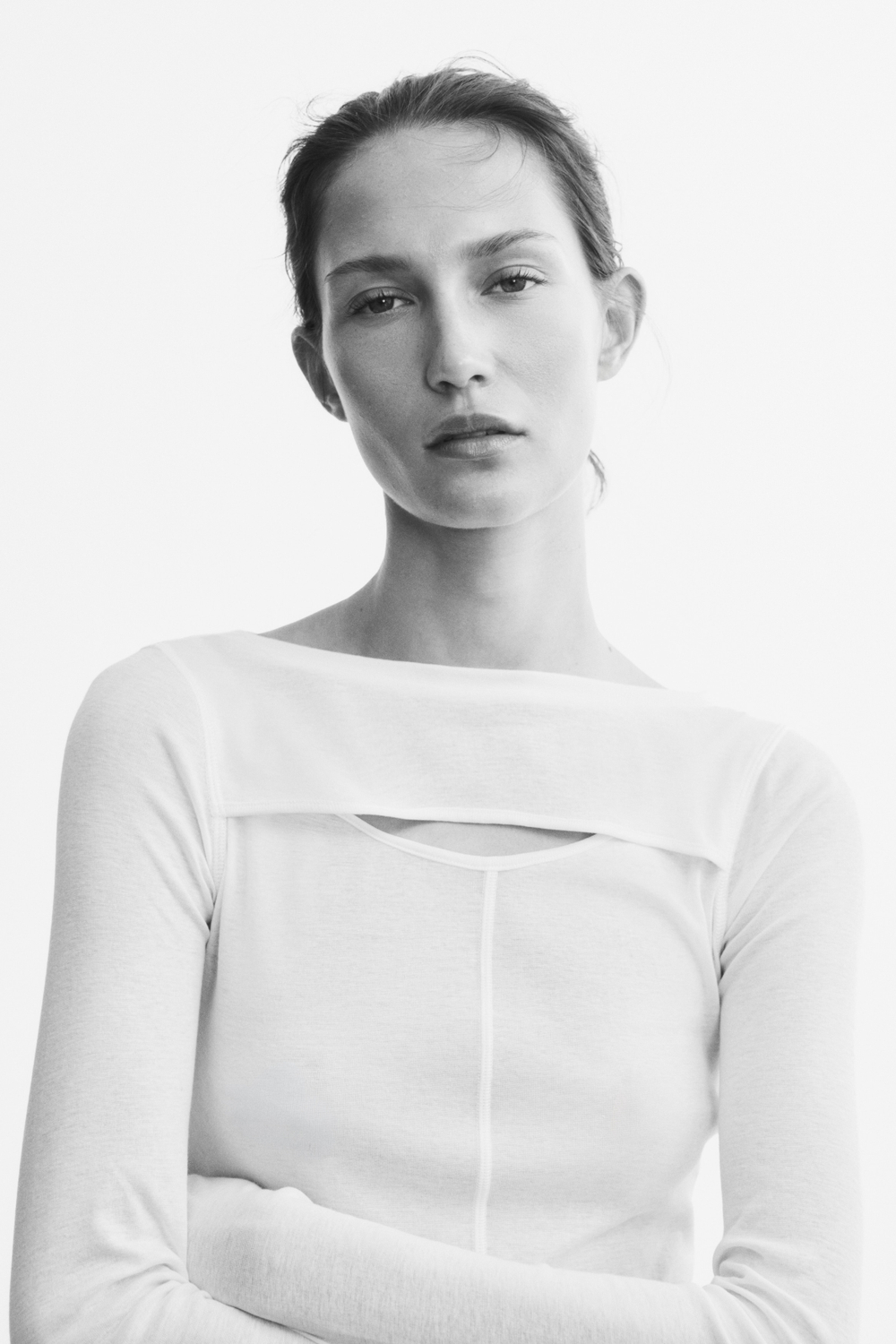 Топ из хлопка пима с вырезом - H&M