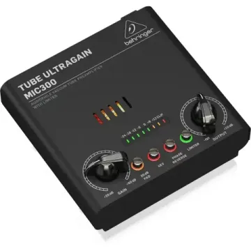 BEHRINGER MIC300 - ламповый предусилитель, лампа 12AX7, Pad, встроенный лимитер /+48В