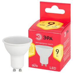 Лампа светодиодная ЭРА RED LINE LED MR16-9W-827-GU10 R 9Вт софит теплый белый свет GU10 | Лампы cветодиодные Точечные (Софиты) (MR, PAR)