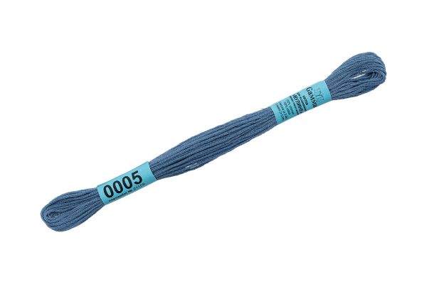 Мулине Gamma 100% хлопок, цв.0005 св.синий, 24 мотка по 8 метров