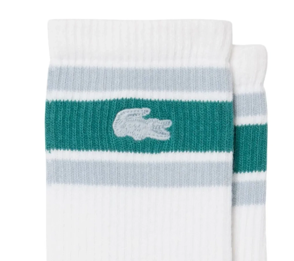 Теннисные носки Lacoste Ribbed 2P - white/green/grey/yellow