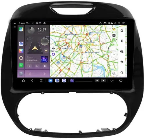 Магнитола для Renault Kaptur 2016+ (кондиционер) - Kuberg EW-9627-M QLed+2K, Android 13, Быстрейшая, CarPlay, 4G SIM-слот
