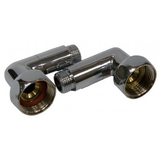Американки для полотенцесушителя угловые 3/4"х3/4" ВР-НР хромированные