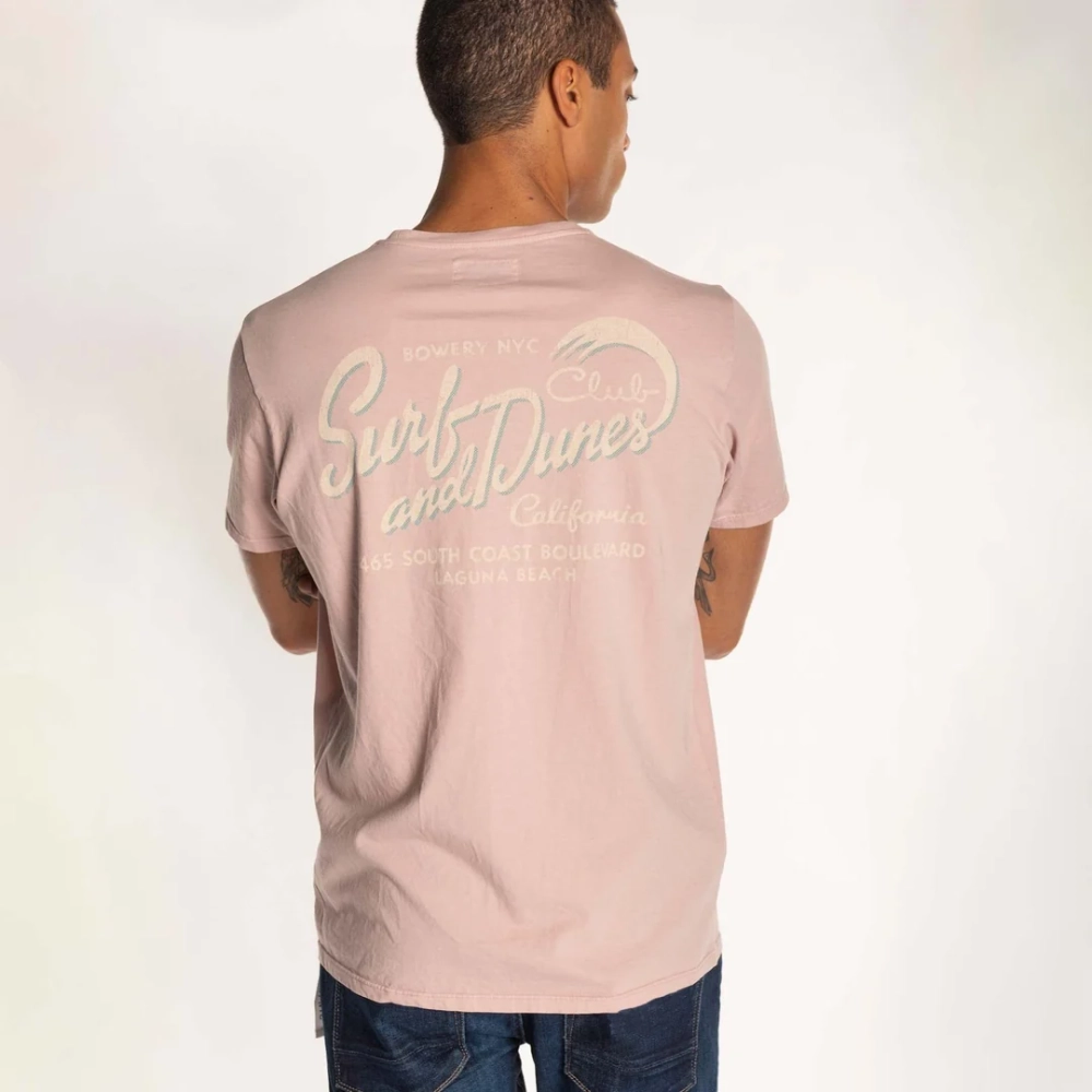 Футболка Bowery NYC "Surf and Dunes" Vintage Jersey Silver Pink