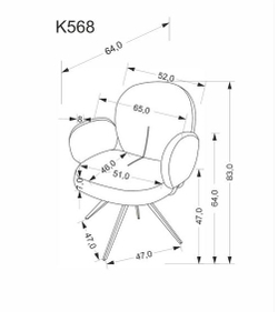 Стул HALMAR K568 корица/черный, поворотный