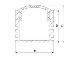 Профиль накладной алюминиевый AP-1216-2 Anod