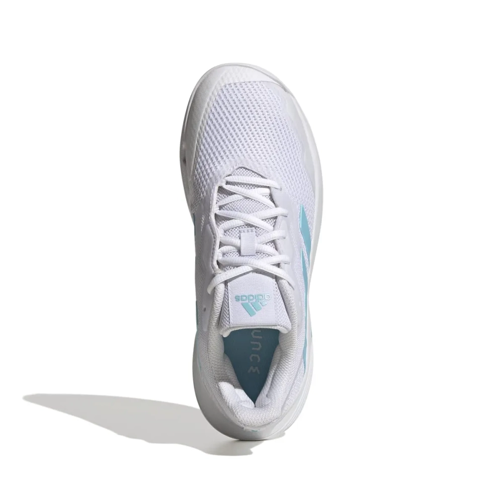 Женские теннисные кроссовки Adidas CourtJam Control W Carpet - cloud white/bliss blue/cloud white