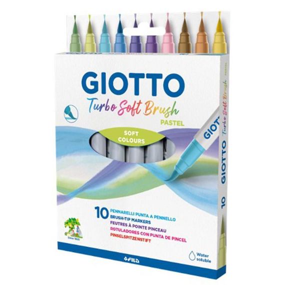 Flomaster \ Фломастер \Box 10 giotto turbo soft brush pastel