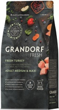 Grandorf Fresh 1кг Holistic Medium&Maxi Turkey&Sweet Potato Сухой корм для собак средних и крупных пород, свежее мясо индейки с бататом