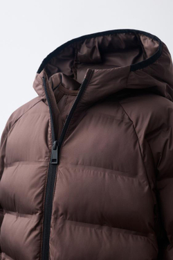 ZARA УЛЬТРАЛЕГКАЯ КУРТКА WATER REPELLENT, ШОКОЛАДНЫЙ