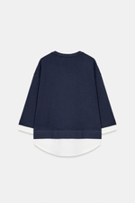 ТОЛСТОВКА С ДЛИННЫМИ РУКАВАМИ И КОНТРАСТНОЙ ВСТАВКОЙ — ZARA