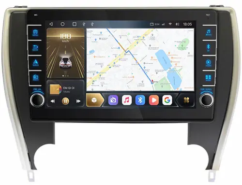 Магнитола для Toyota Camry 2014-2018 (USA) - Kuberg SF-1608A (кнопки и крутилки), Android 12, Быстрая, CarPlay, 4G SIM-слот