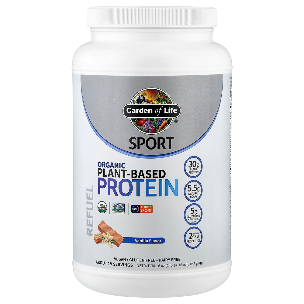 Garden of Life, Sport, органический растительный протеин, ваниль, 855 г (1 фунт 14,16 унции)