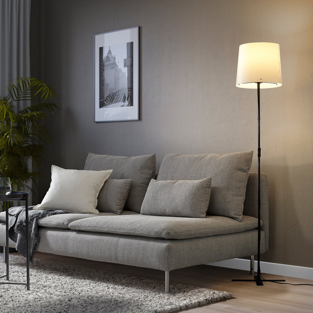 IKEA BARLAST  (ИКЕА БАРЛАСТ)  -  Лампа напольная - чёрный/белый 150 см