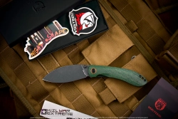 Нож Vosteed Nightshade TS сталь Nitro-V Black Stonewash рукоять Green Micarta