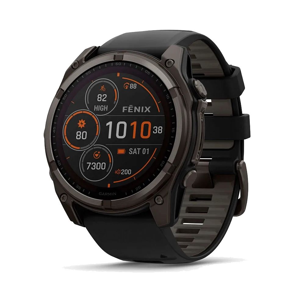 Умные часы Garmin Fenix 8, 51mm, Solar Sapphire Carbon Gray DLC Titanium with Black (010-02907-10)