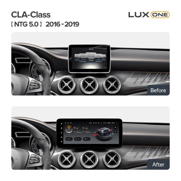 Магнитола для Mercedes-Benz CLA 2016-2019 NTG 5.0/5.1 - Teyes LUX ONE монитор 12.3", Android 10, Быстрая, CarPlay, 4G SIM-слот