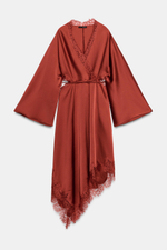 АТЛАСНОЕ ПЛАТЬЕ С КРУЖЕВОМ — ZW COLLECTION — ZARA