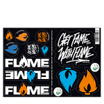 Flame лист с наклейками (12 шт на листе)