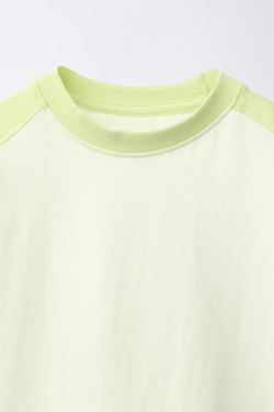 ZARA КОМПЛЕКТ ИЗ ФУТБОЛКИ И ШОРТОВ В ШАХМАТНУЮ КЛЕТКУ, ЛАЙМОВЫЙ