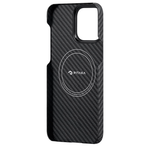 Чехол из арамидного волокна с поддержкой MagSafe PITAKA MagEZ Case 4 1500D для iPhone 15 Pro Max, Black / Gray (Черно-серый)