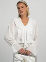 Блуза шифоновая Вэнси (белая) Б16232-8М LT Collection